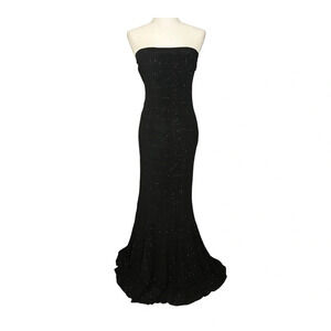 Jessica McClintock Black Bodycon Mermaid Gown Y2K 6